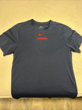 Nike Men's University of Arizona Dri-FIT Short Sleeve Tee - Navy with Red Logo